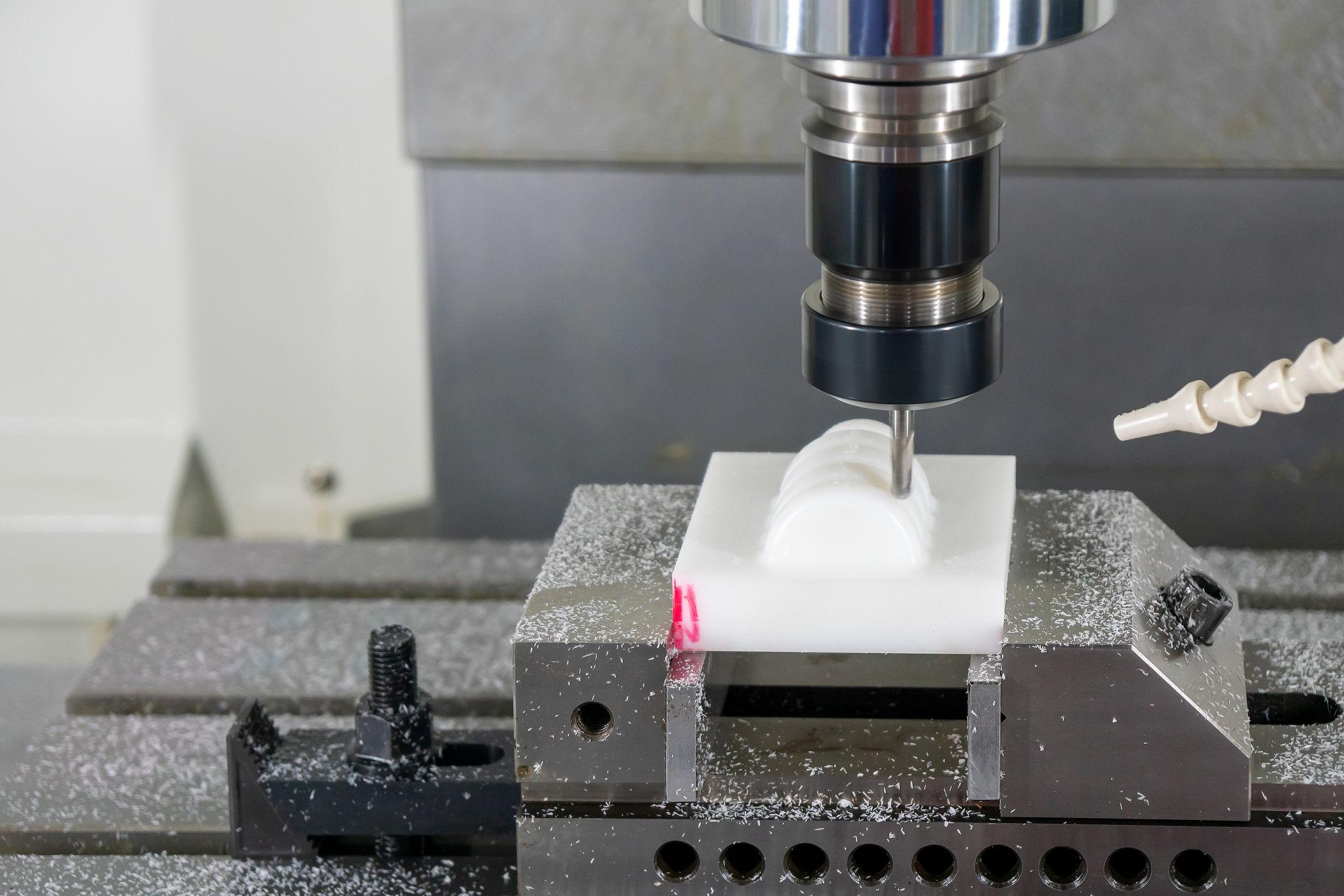 Chi tiết máy nhựa POM trắng gia công phay CNC chính xác